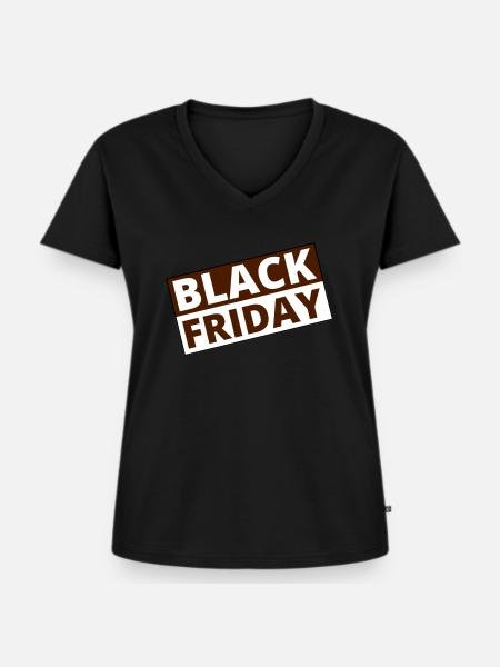 Black Friday - Frauen Premium Bio T-Shirt mit V-Ausschnitt - Schwarz