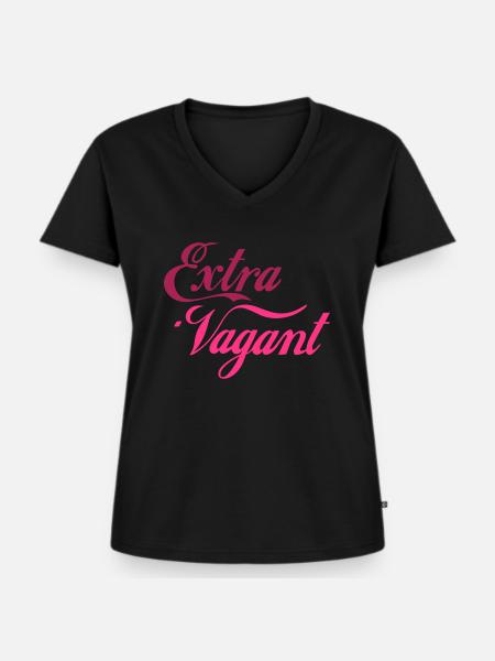 Extra Vagant - Frauen Premium Bio T-Shirt mit V-Ausschnitt - Schwarz