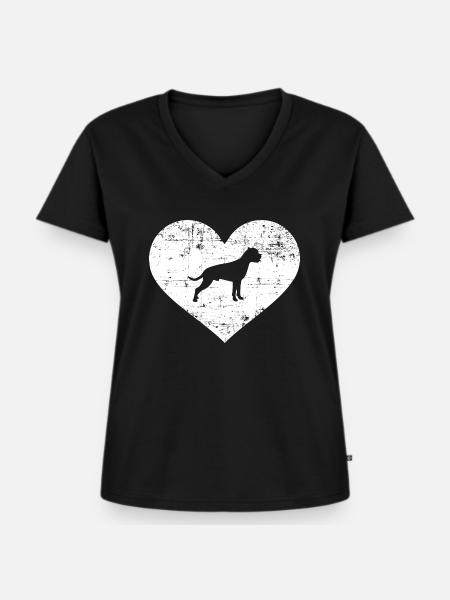 Boxer - Frauen Premium Bio T-Shirt mit V-Ausschnitt - Schwarz