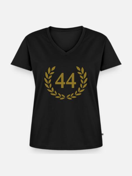 44 - Frauen Premium Bio T-Shirt mit V-Ausschnitt - Schwarz