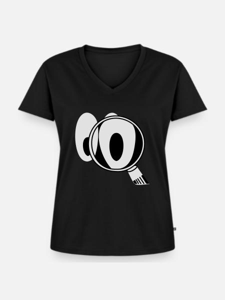 Smiley CSI - Frauen Premium Bio T-Shirt mit V-Ausschnitt - Schwarz