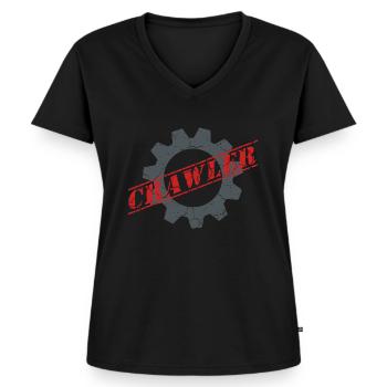 crawler - Women's Premium Organic V-neck T-shirt - black - Front - AI Model Female 172 light (172cm)