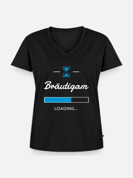 Bräutigam - Frauen Premium Bio T-Shirt mit V-Ausschnitt - Schwarz