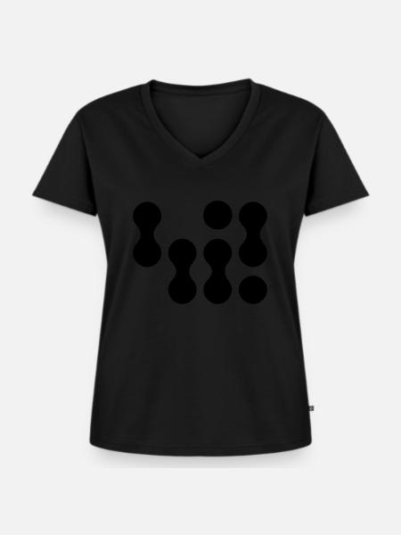 42 (weißer Text) - Frauen Premium Bio T-Shirt mit V-Ausschnitt - Schwarz