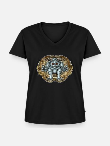 Teufel - Frauen Premium Bio T-Shirt mit V-Ausschnitt - Schwarz