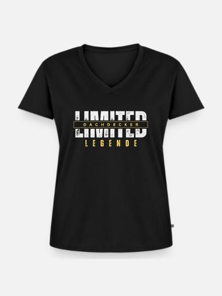 Limited Dachdecker Legende. - Frauen Premium Bio T-Shirt mit V-Ausschnitt - Schwarz
