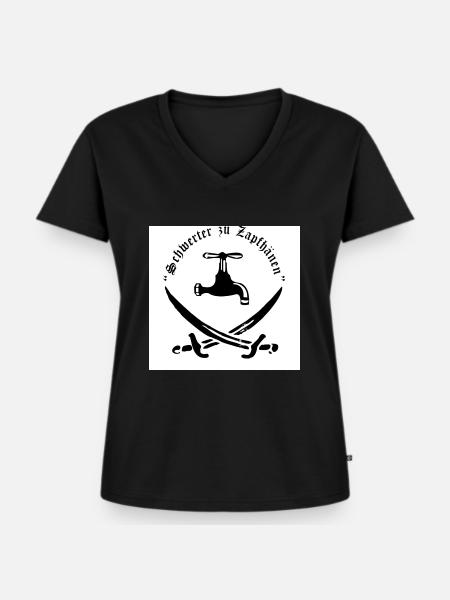 Schwerter zu Zapfhähnen - Frauen Premium Bio T-Shirt mit V-Ausschnitt - Schwarz