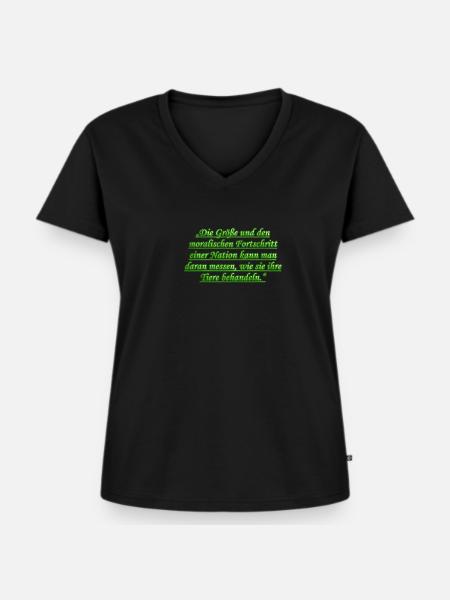 Spruch Tierschutz - Frauen Premium Bio T-Shirt mit V-Ausschnitt - Schwarz