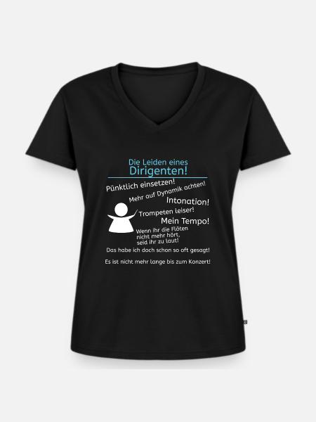 Leiden eines Dirigenten - Frauen Premium Bio T-Shirt mit V-Ausschnitt - Schwarz