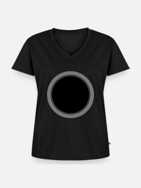 Kreis Ring Teller Loch - Frauen Premium Bio T-Shirt mit V-Ausschnitt - Schwarz