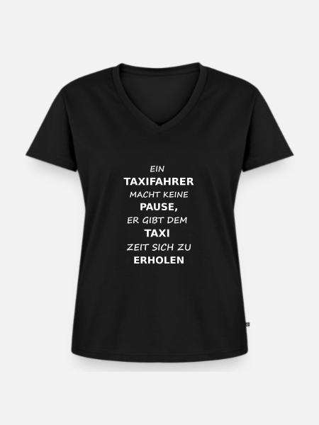 taxifahrer - Frauen Premium Bio T-Shirt mit V-Ausschnitt - Schwarz