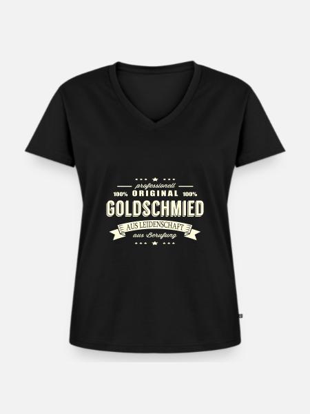 Goldschmied aus Leidenschaft - Frauen Premium Bio T-Shirt mit V-Ausschnitt - Schwarz