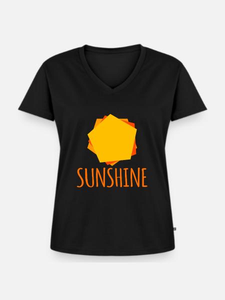 Sonnenschein - Frauen Premium Bio T-Shirt mit V-Ausschnitt - Schwarz