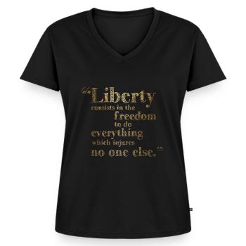 Menschenrechte - Frauen Premium Bio T-Shirt mit V-Ausschnitt - Schwarz - Vorne - AI Model Female 172 light (172cm)