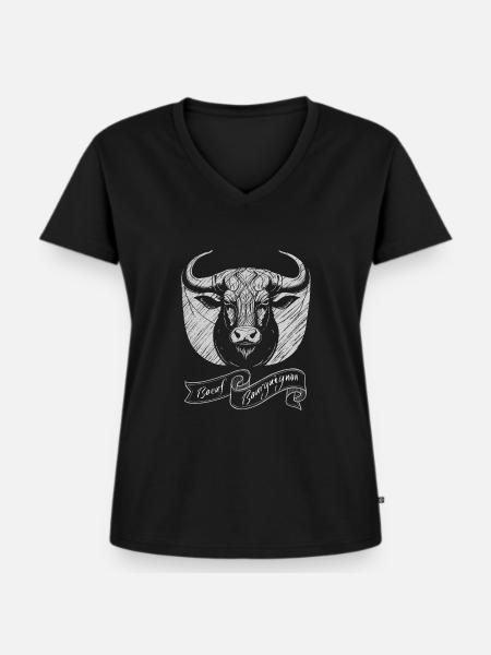 Rindfleisch Bourguigon - Frauen Premium Bio T-Shirt mit V-Ausschnitt - Schwarz