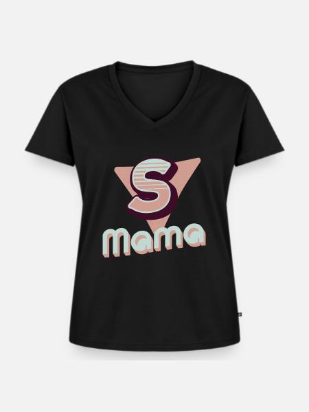 Supermama - Frauen Premium Bio T-Shirt mit V-Ausschnitt - Schwarz