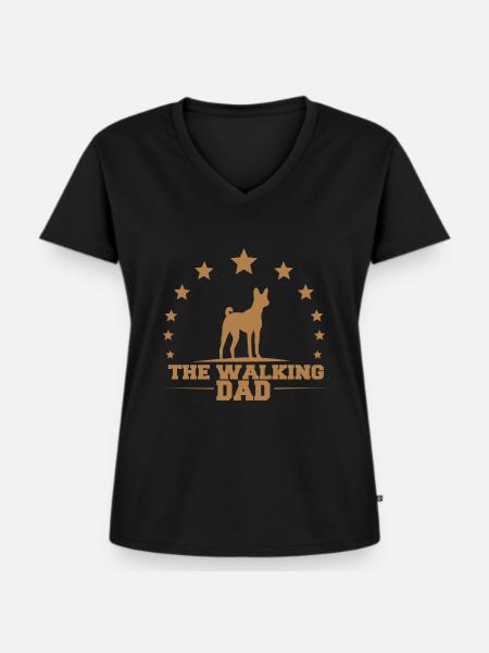 Hunde Papa - Frauen Premium Bio T-Shirt mit V-Ausschnitt - Schwarz