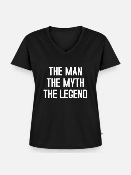 Man Myth Legend - Frauen Premium Bio T-Shirt mit V-Ausschnitt - Schwarz