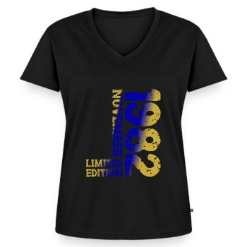 1982 November Limited Edition 41. Geburtstag Deko - Frauen Premium Bio T-Shirt mit V-Ausschnitt - Schwarz - Vorne - AI Model Female 172 light (172cm)