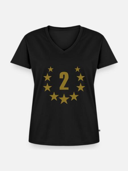 2 deluxe - Frauen Premium Bio T-Shirt mit V-Ausschnitt - Schwarz