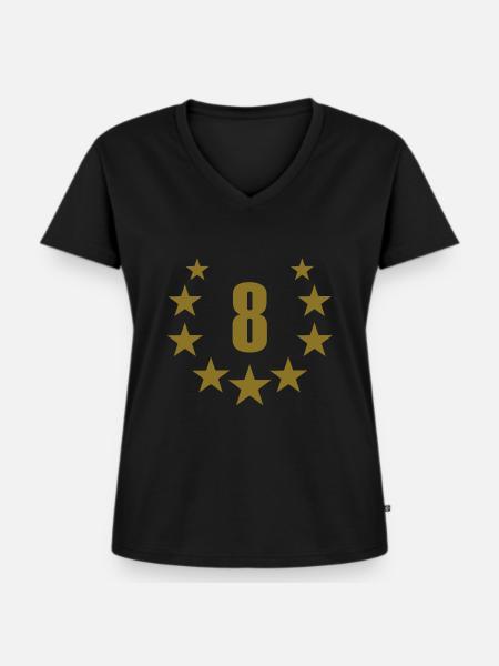 8 deluxe - Frauen Premium Bio T-Shirt mit V-Ausschnitt - Schwarz
