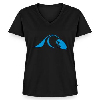 Perfekte Welle - Frauen Premium Bio T-Shirt mit V-Ausschnitt - Schwarz - Vorne - AI Model Female 172 light (172cm)