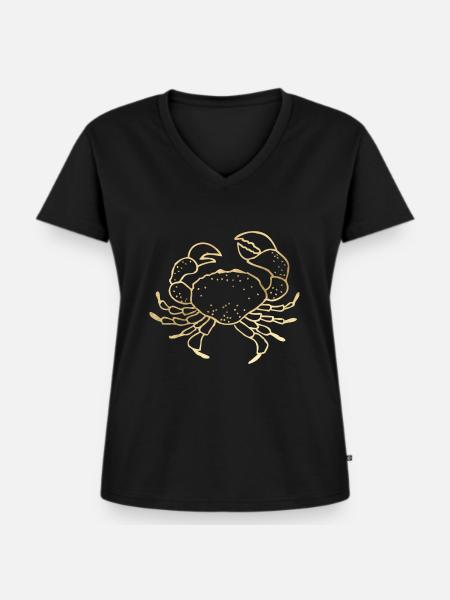 Krabbe - Frauen Premium Bio T-Shirt mit V-Ausschnitt - Schwarz