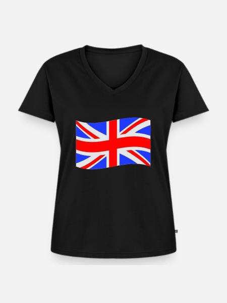 UK - Frauen Premium Bio T-Shirt mit V-Ausschnitt - Schwarz