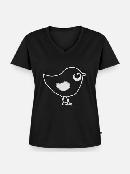 Ulmer Spatz - Frauen Premium Bio T-Shirt mit V-Ausschnitt - Schwarz