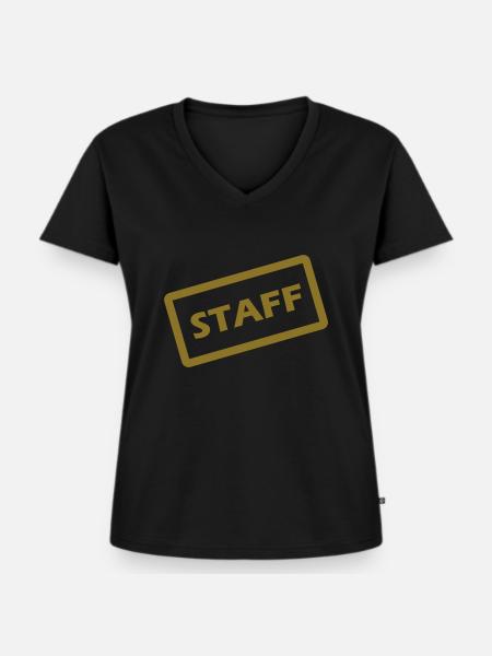 staff - Frauen Premium Bio T-Shirt mit V-Ausschnitt - Schwarz