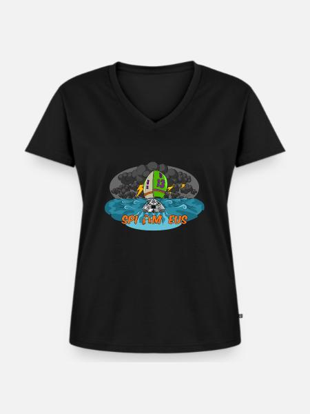 Spi am eus! - Frauen Premium Bio T-Shirt mit V-Ausschnitt - Schwarz
