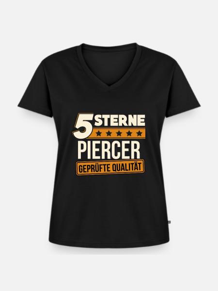 Piercer Piercing Piercen Geschenk - Frauen Premium Bio T-Shirt mit V-Ausschnitt - Schwarz