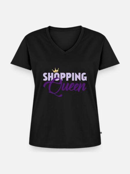 shopping Queen - Women's Premium Organic V-neck T-shirt - black