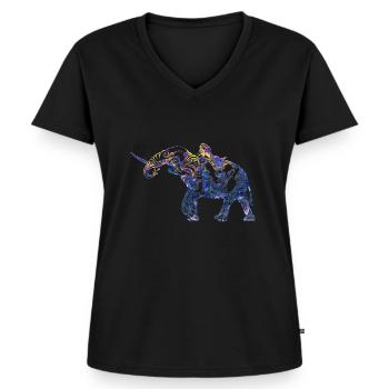 Femmes - T-shirt encolure en V Premium bio Femme - noir - Devant - AI Model Female 172 light (172cm)