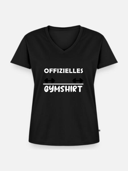 Offizielles Gymshirt - Frauen Premium Bio T-Shirt mit V-Ausschnitt - Schwarz