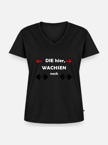 DIE hier wachsen noch! - Frauen Premium Bio T-Shirt mit V-Ausschnitt - Schwarz
