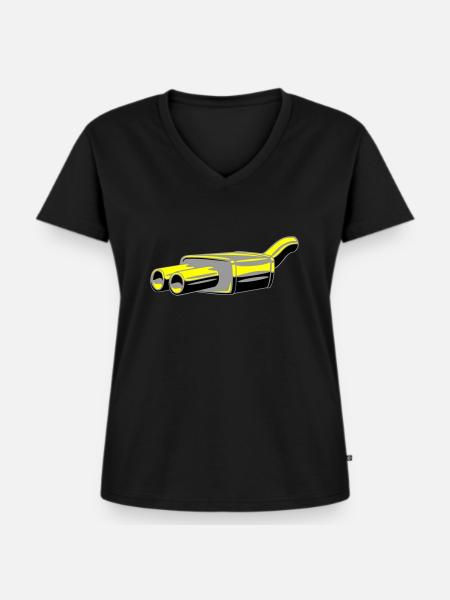 Exhale! - Frauen Premium Bio T-Shirt mit V-Ausschnitt - Schwarz