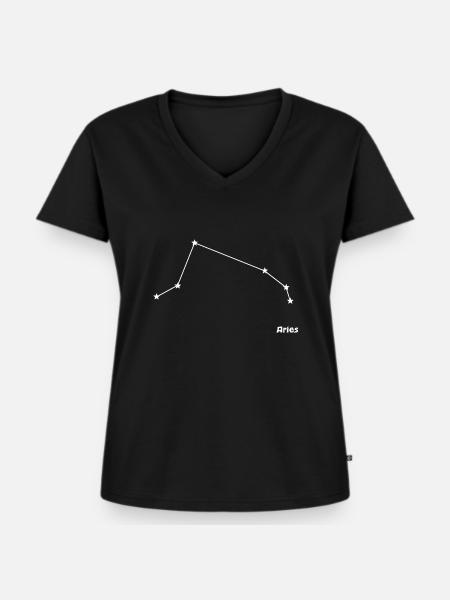 Zodiac Aries - Frauen Premium Bio T-Shirt mit V-Ausschnitt - Schwarz