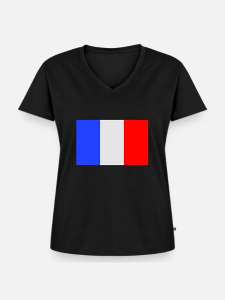 Frankreich - Frauen Premium Bio T-Shirt mit V-Ausschnitt - Schwarz