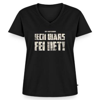 Ich Wars Fei Net! Original Vogtländisch - Frauen Premium Bio T-Shirt mit V-Ausschnitt - Schwarz - Vorne - AI Model Female 172 light (172cm)
