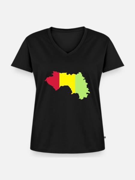 Guinea - Frauen Premium Bio T-Shirt mit V-Ausschnitt - Schwarz