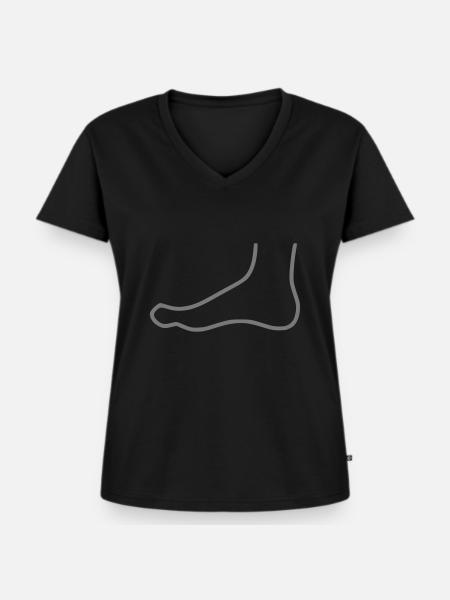 Fuß - Frauen Premium Bio T-Shirt mit V-Ausschnitt - Schwarz