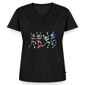 Dance - Frauen Premium Bio T-Shirt mit V-Ausschnitt - Schwarz - Vorne - AI Model Female 172 light (172cm)