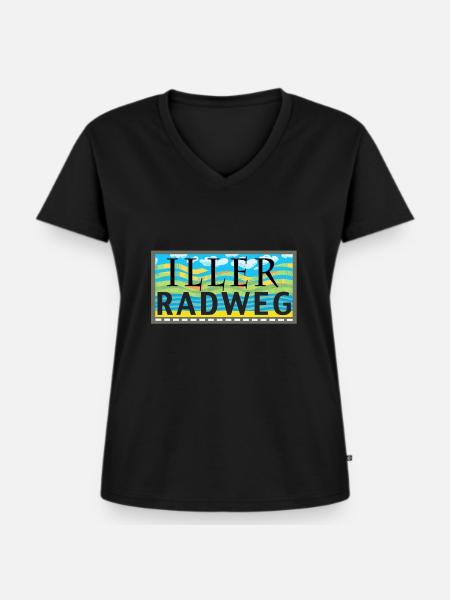 Iller-Radweg - Frauen Premium Bio T-Shirt mit V-Ausschnitt - Schwarz