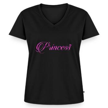 princesse - T-shirt encolure en V Premium bio Femme - noir - Devant - AI Model Female 172 light (172cm)