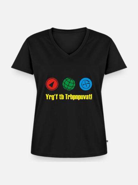 geocaching rot13 - Frauen Premium Bio T-Shirt mit V-Ausschnitt - Schwarz