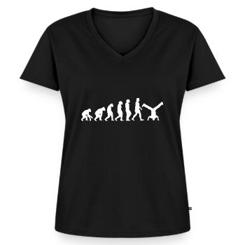Breakdancen Evolutie van de mens Sport - Vrouwen Premium Bio T-shirt met V-hals - zwart - Voor - AI Model Female 172 light (172cm)