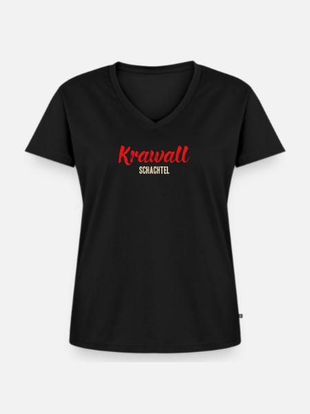 Krawallschachtel - Frauen Premium Bio T-Shirt mit V-Ausschnitt - Schwarz