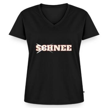 Schnee 1 - Frauen Premium Bio T-Shirt mit V-Ausschnitt - Schwarz - Vorne - AI Model Female 172 light (172cm)
