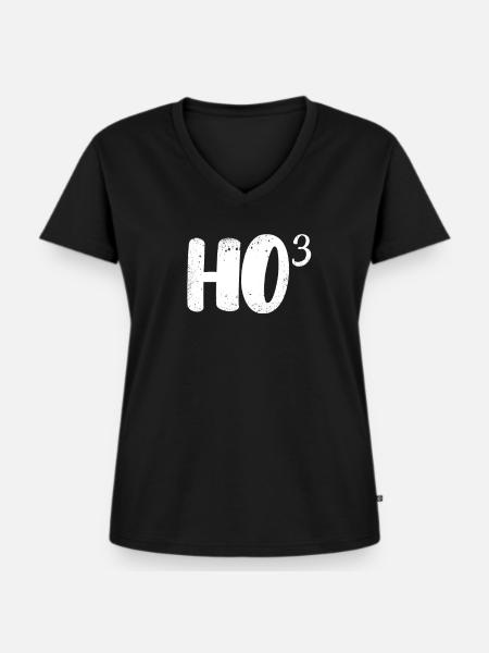 Ho Ho Ho - Frauen Premium Bio T-Shirt mit V-Ausschnitt - Schwarz